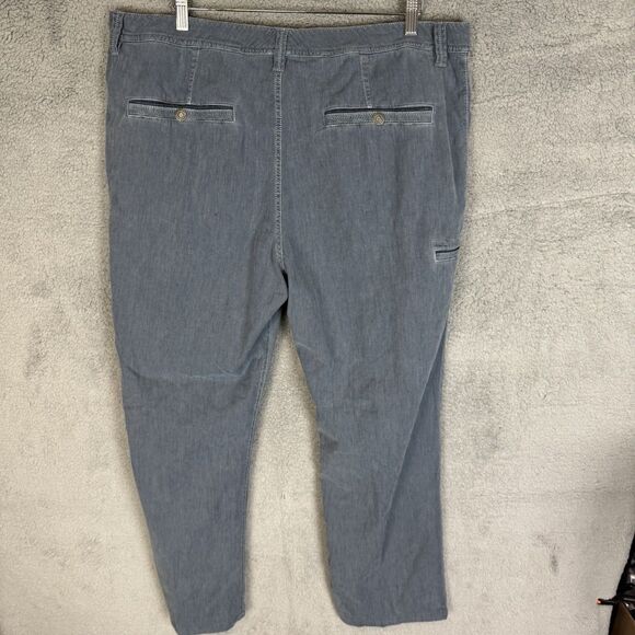 Carbon 2 Cobalt Pants Men's 40x29 Blue Cotton Linen Flat Front Straight Leg - Picture 7 of 10